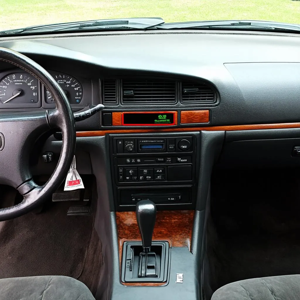 Tableau de bord d'une Grand Marquis 1999 avec le port OBD en surbrillance