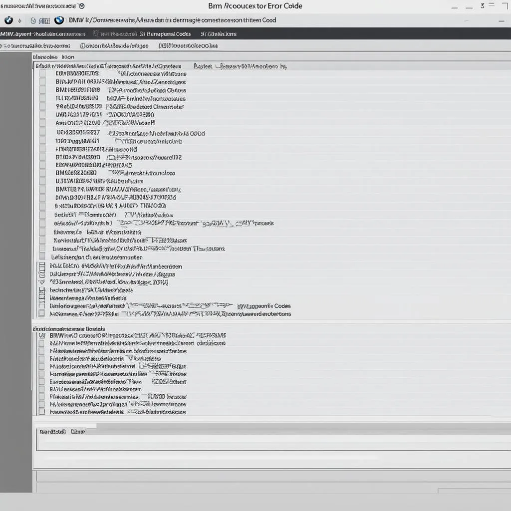 BMW Error Codes List