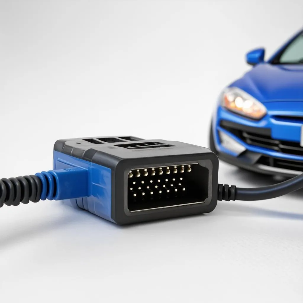 Outil de diagnostic OBD2 branché sur une voiture Ford