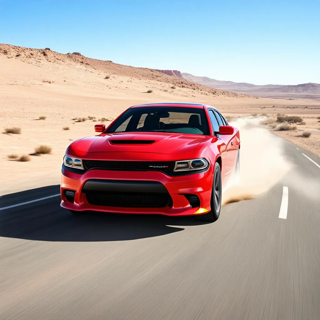 Dodge Charger on the road