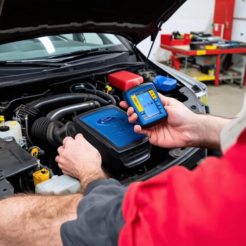 Mechanic Working on Ford C-Max