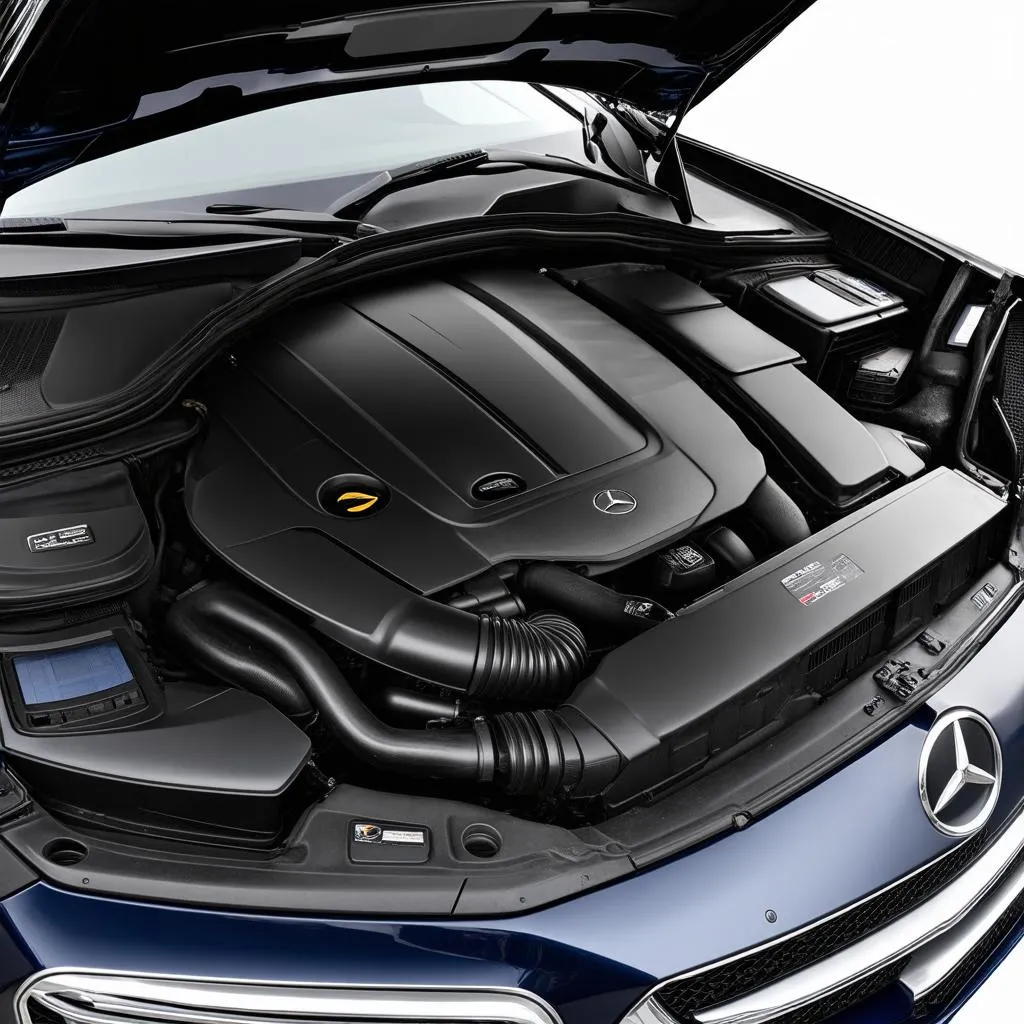 Compartiment moteur de la Mercedes-C300