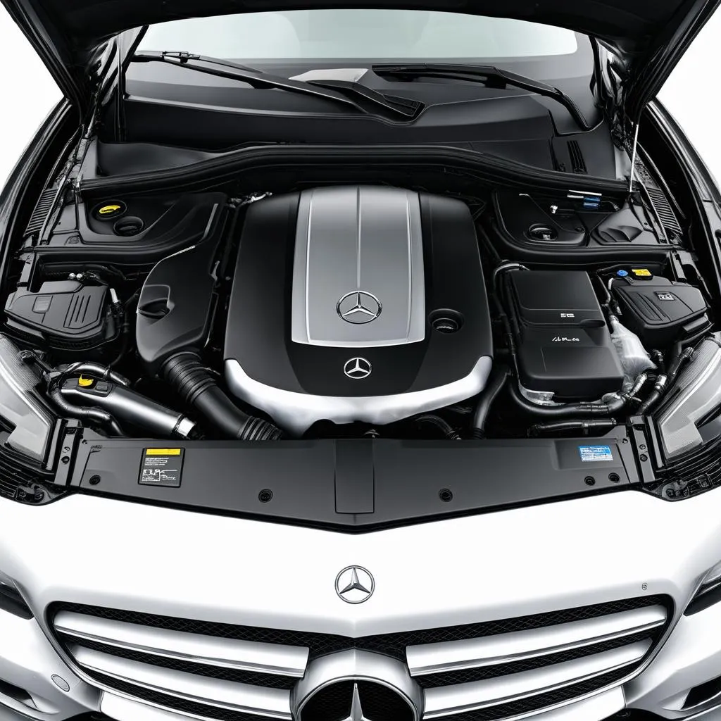 Mercedes C300 engine bay