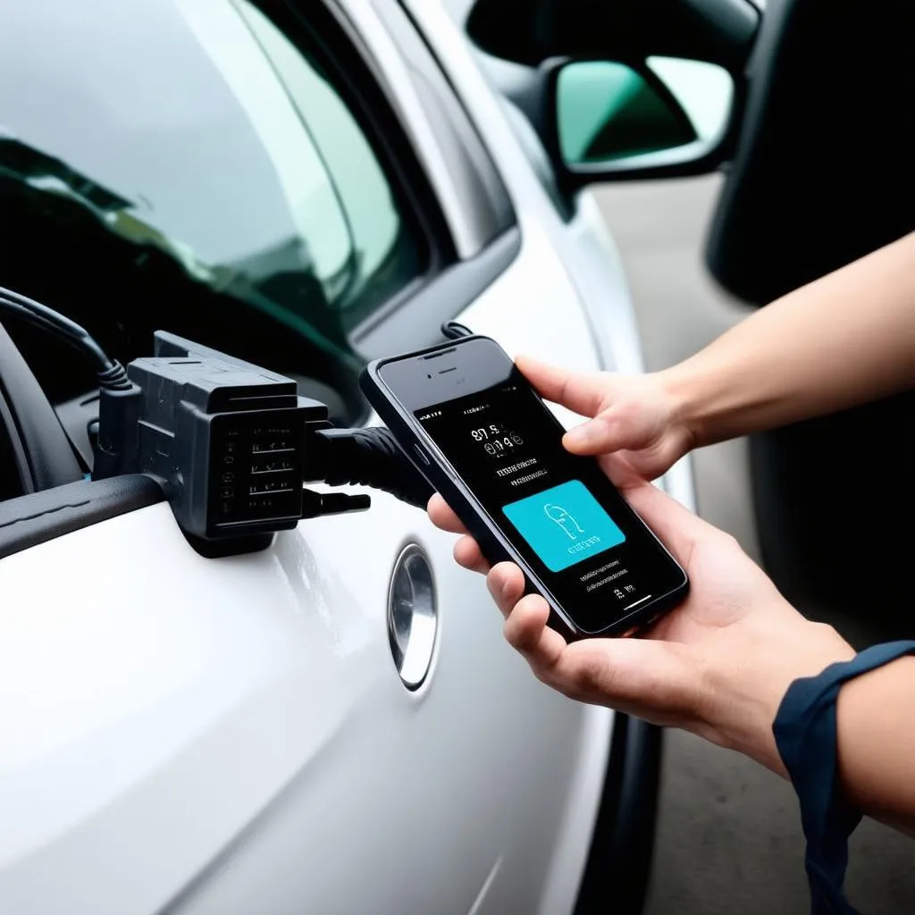 Scanner OBD2 connecté à un smartphone