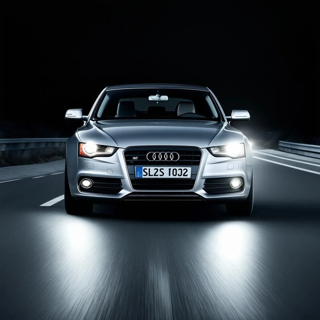 Audi A5 2011 headlights at night