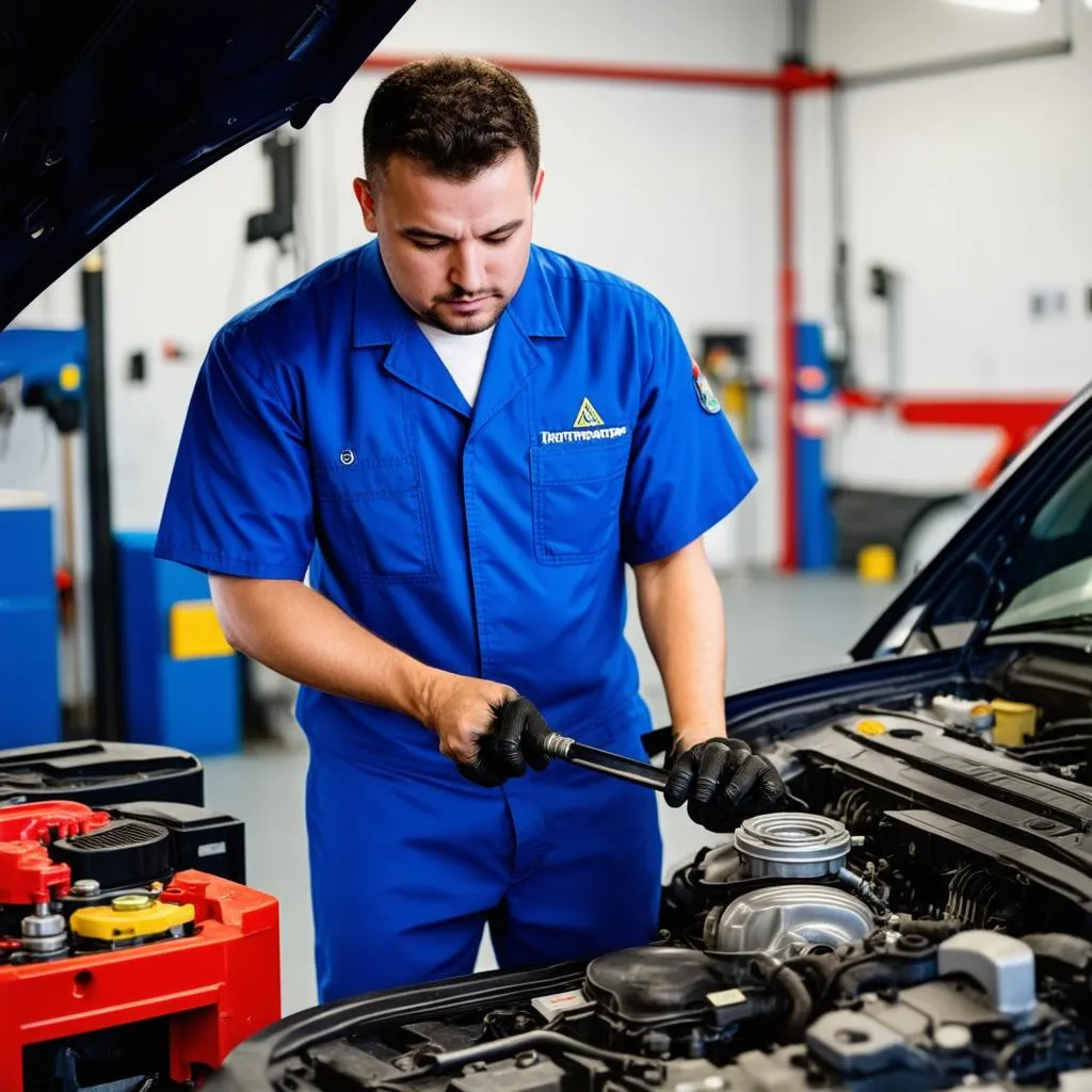 Audi Mechanic Working