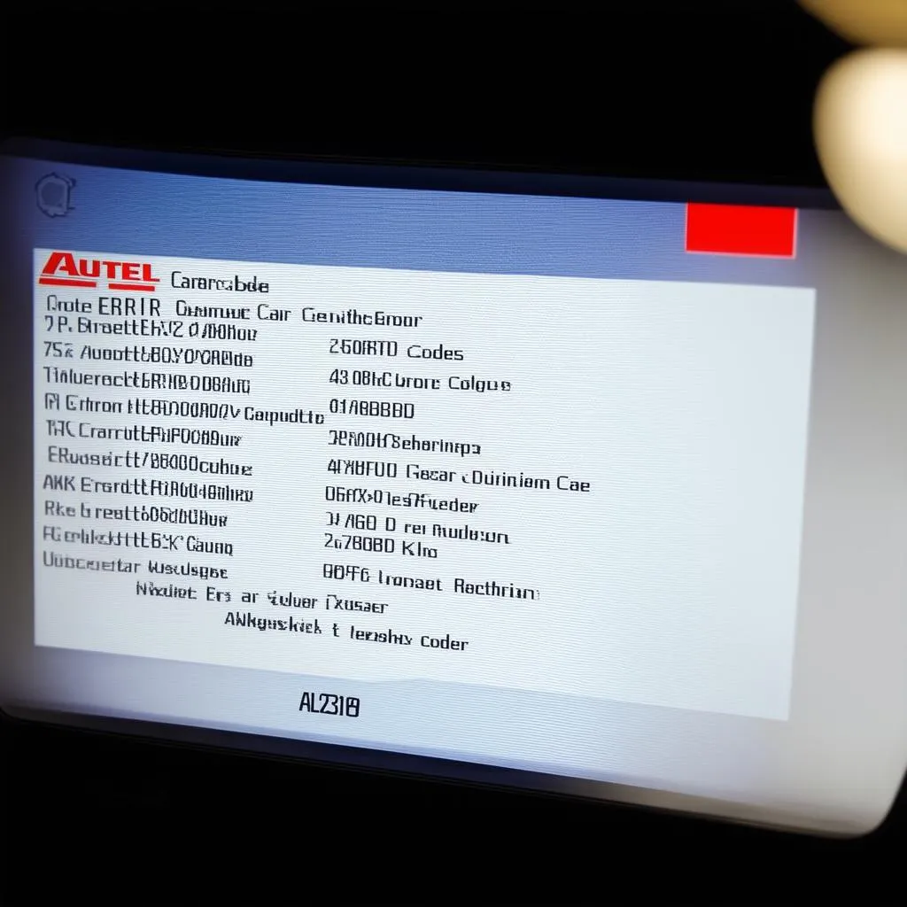 Autel AL319 displaying error codes