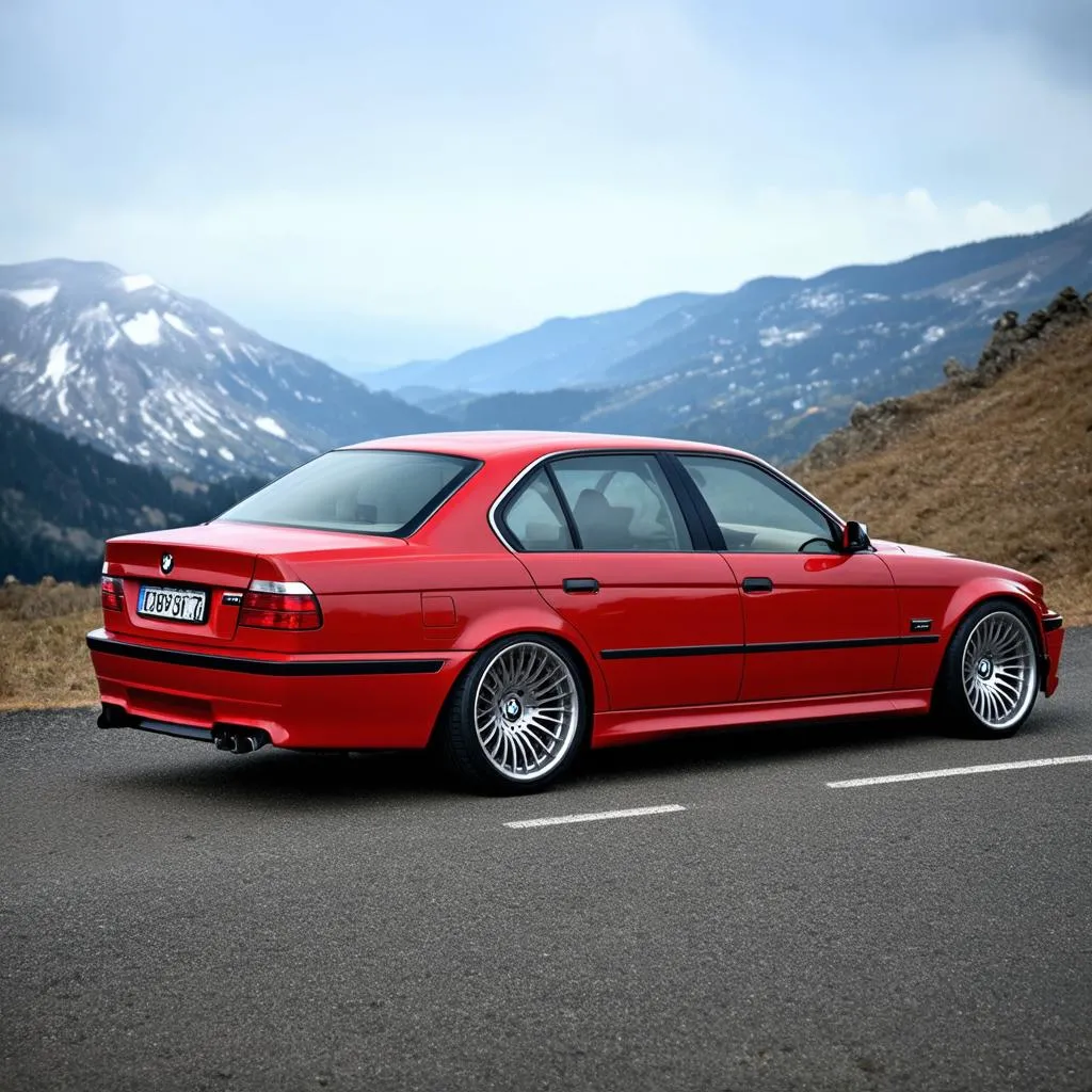 BMW M5 E39 modifiée rouge