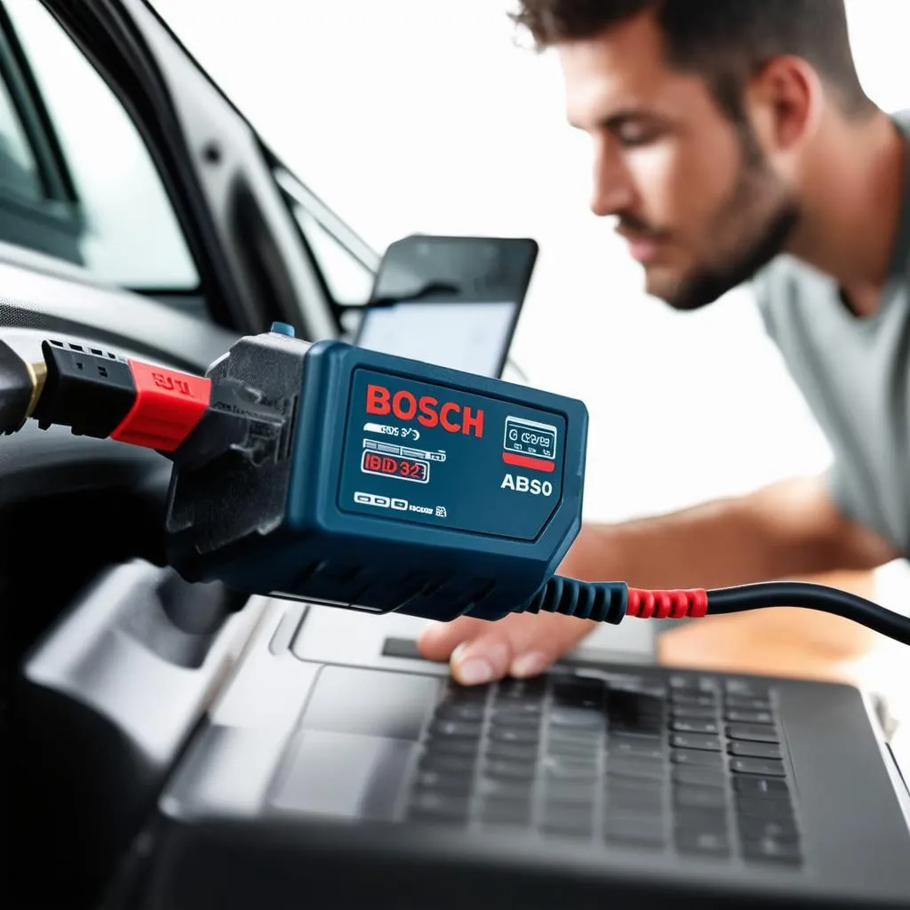 Bosch OBD 1050 ABS connected to a car