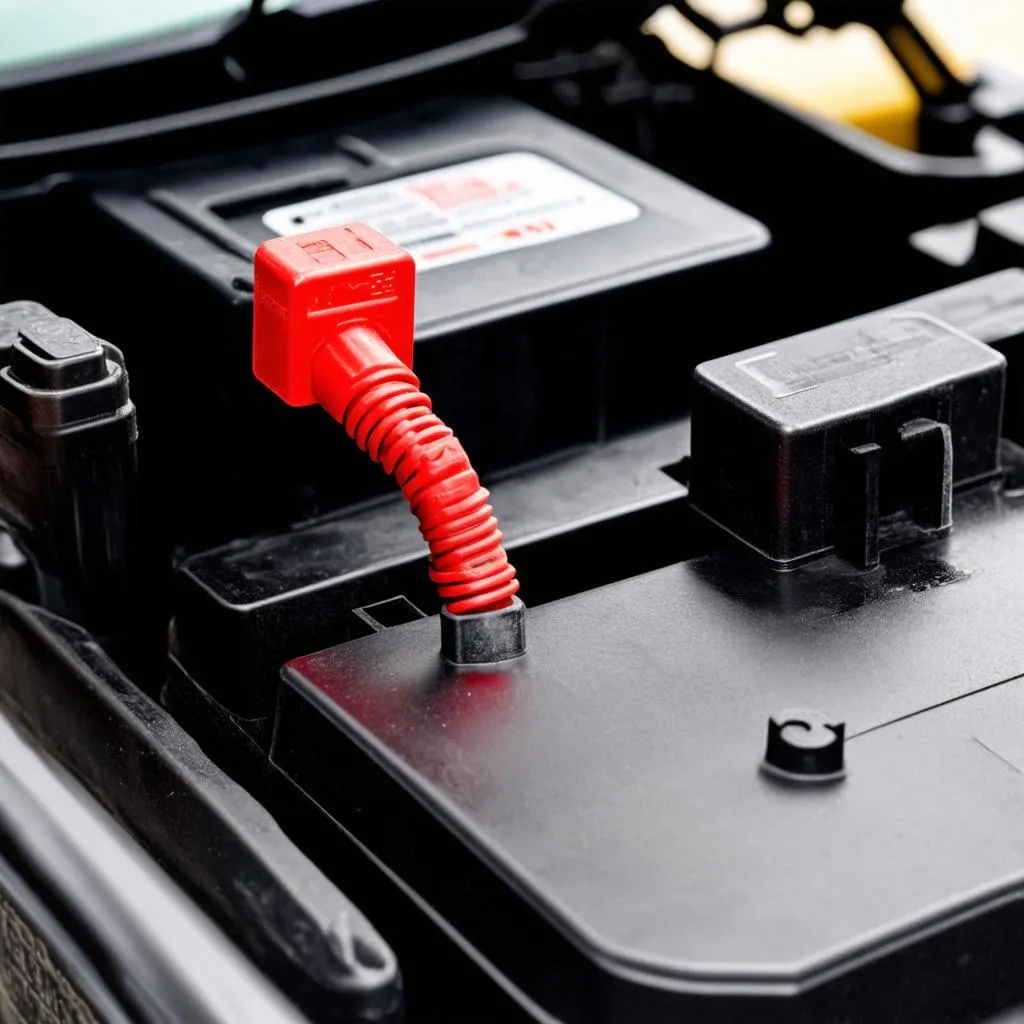 Batterie de voiture avec borne positive