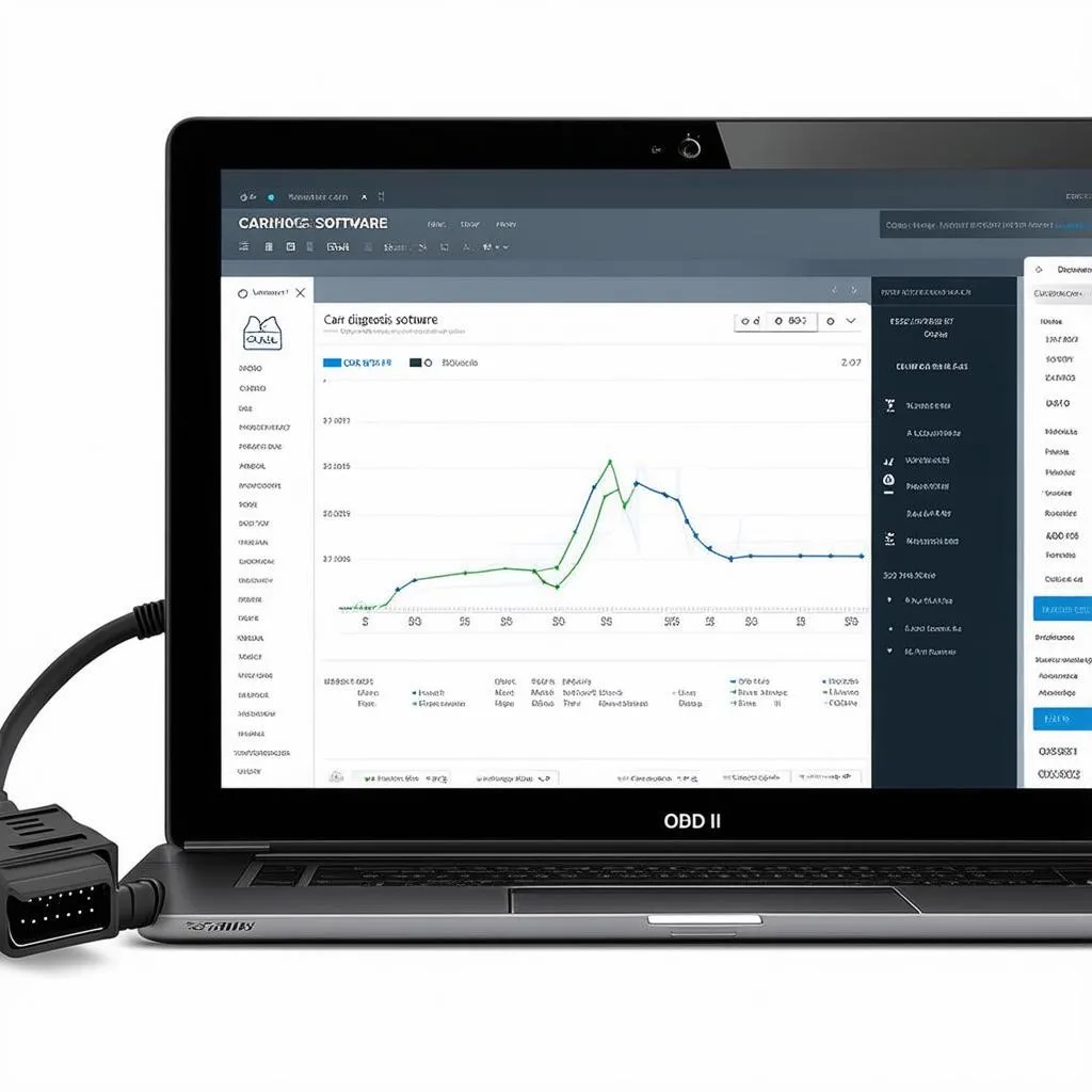 Laptop displaying car diagnostic software