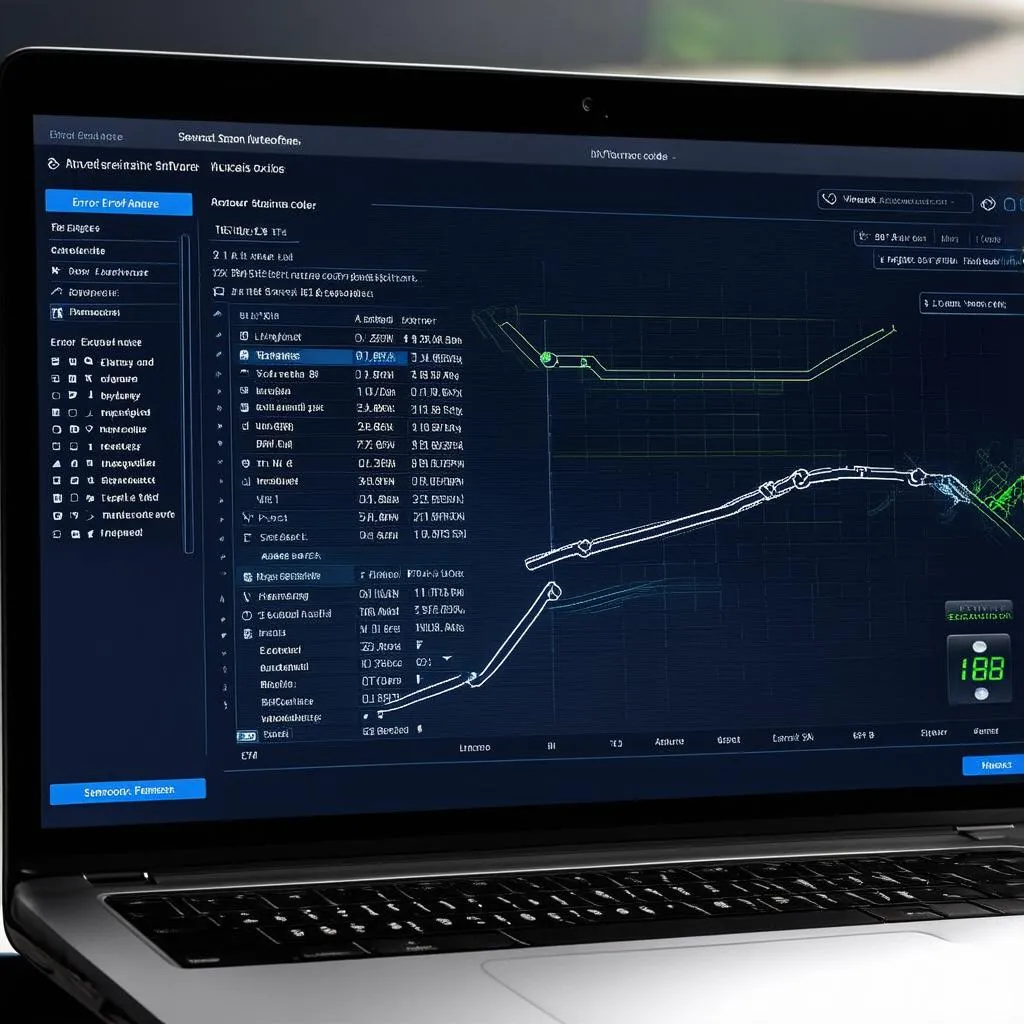 Logiciel de diagnostic automobile affichant des codes d'erreur