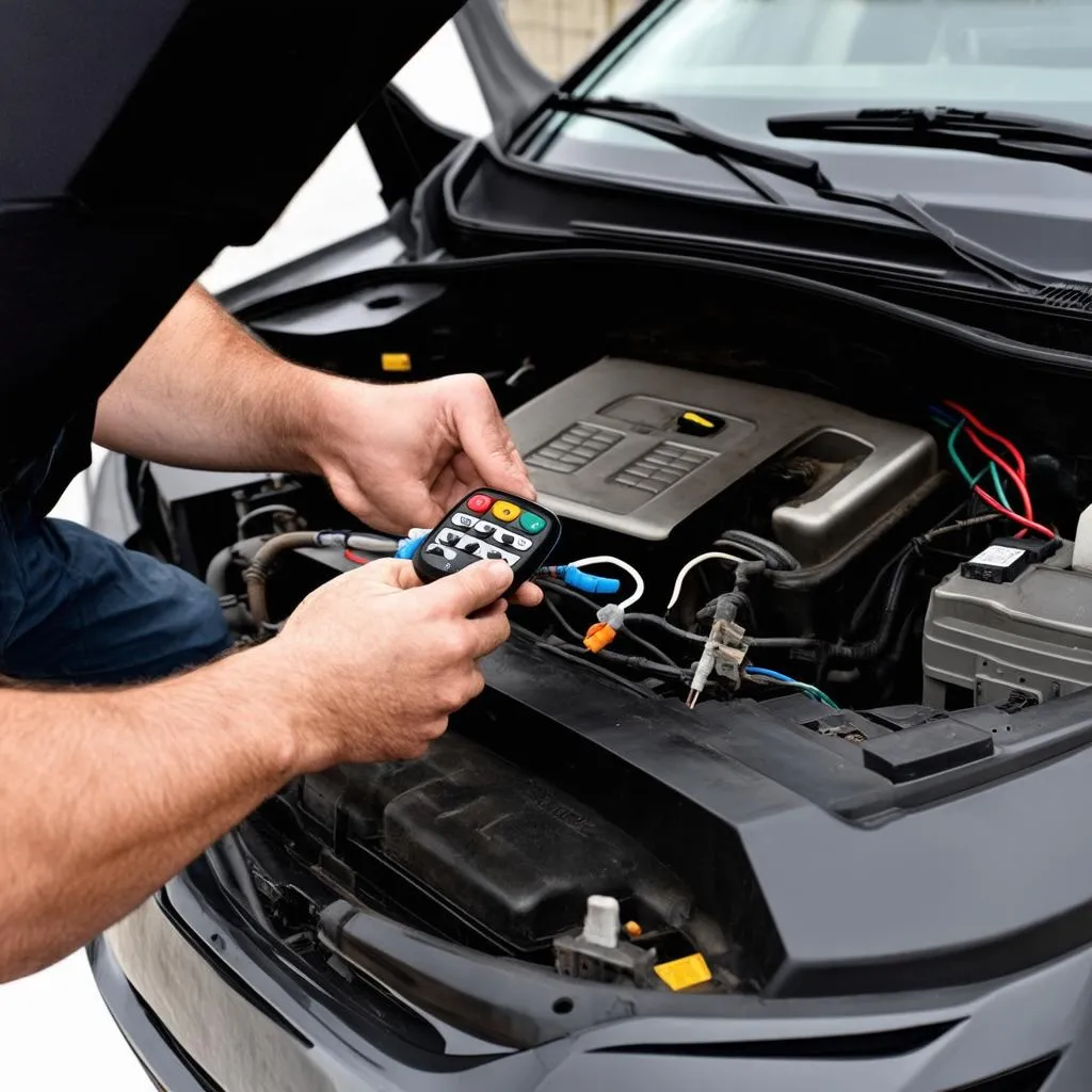 Car Electrician Installing Remote Starter