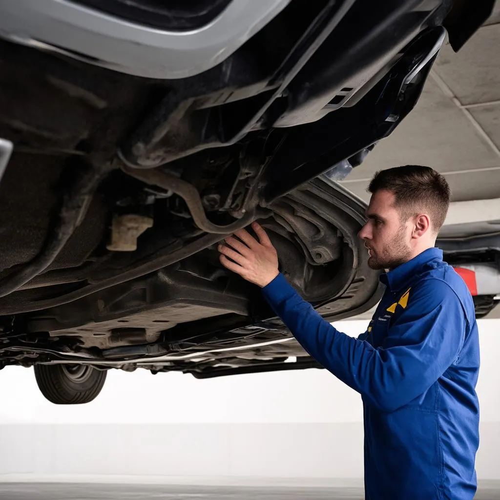 Mécanicien réparant une voiture