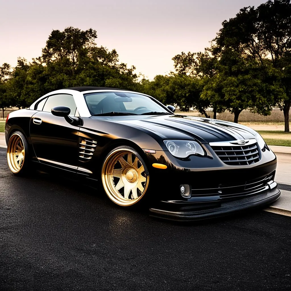 Chrysler Crossfire modifiée avec jantes noires