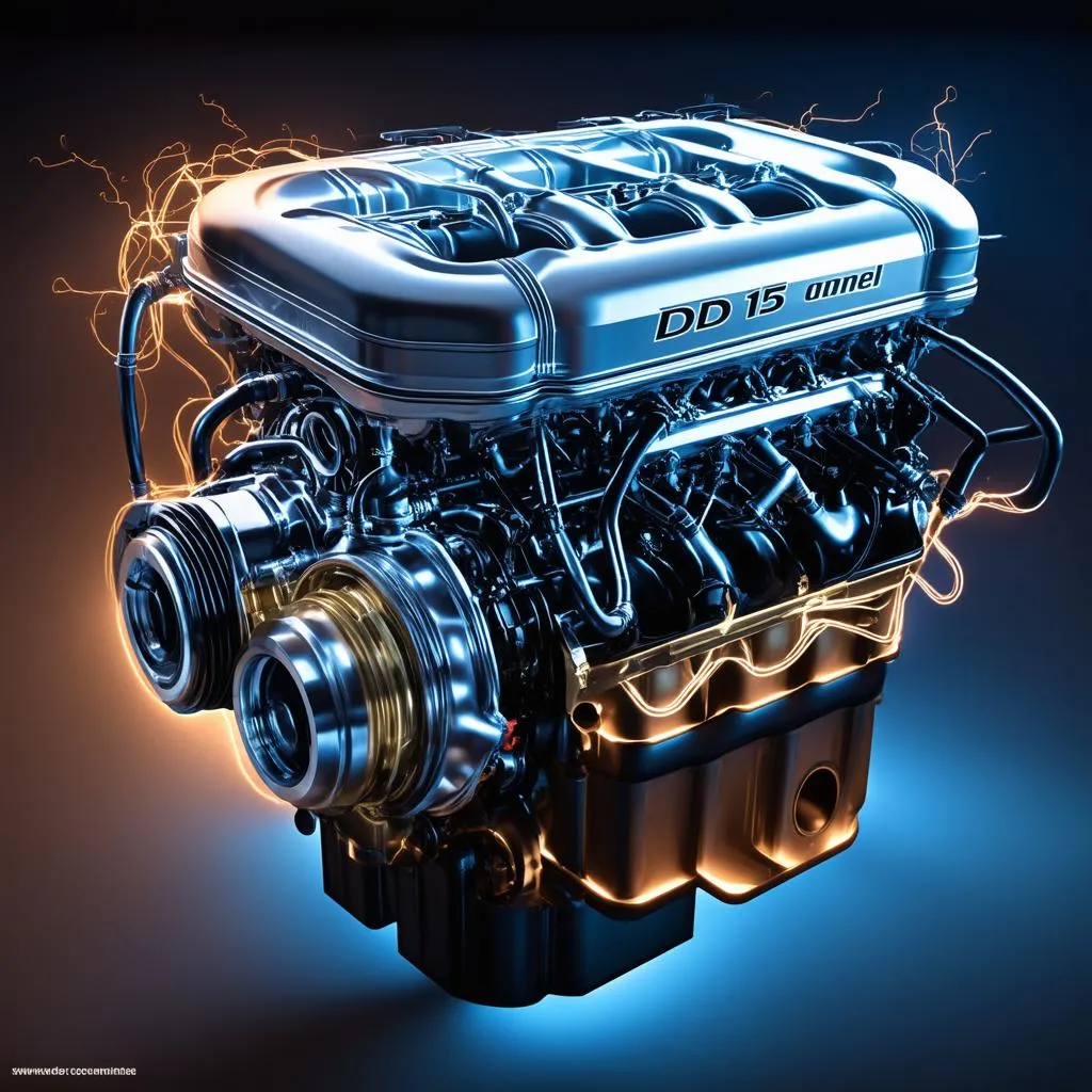 Abstract representation of energy flow in a DD15 engine