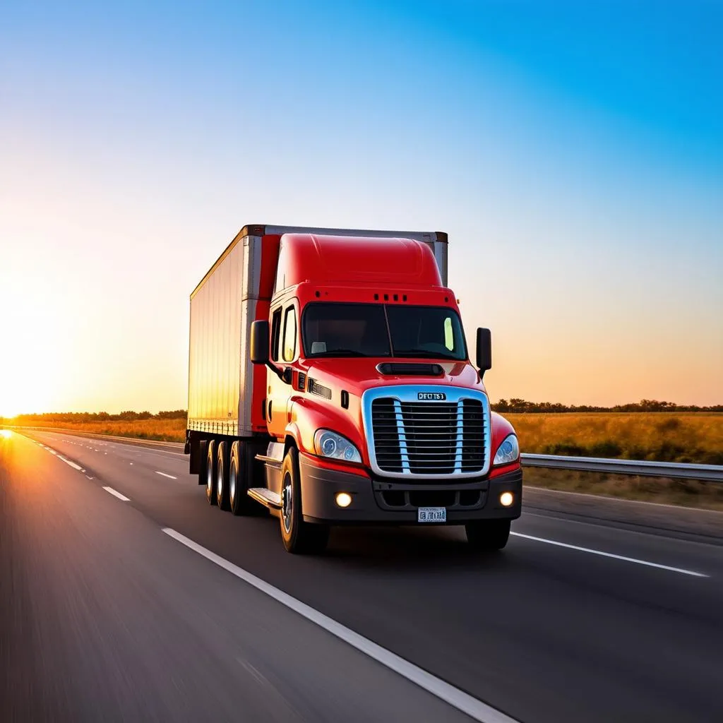 Camion DD15 sur la route