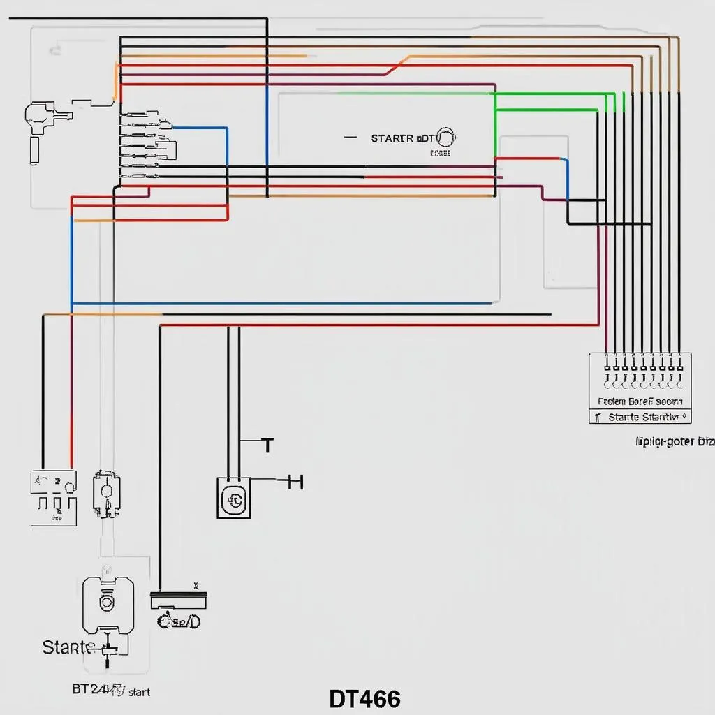 Diagramme de câblage du démarreur DT466