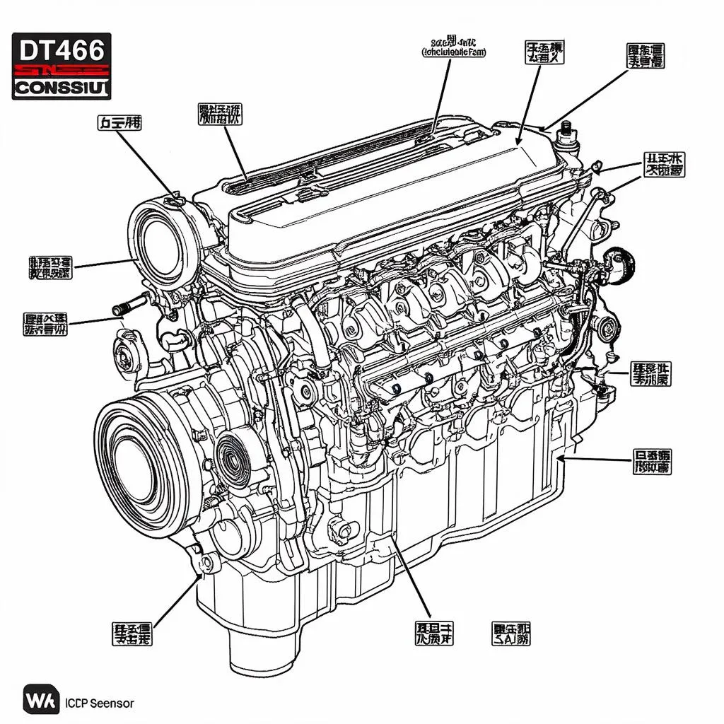 DT466E engine diagram