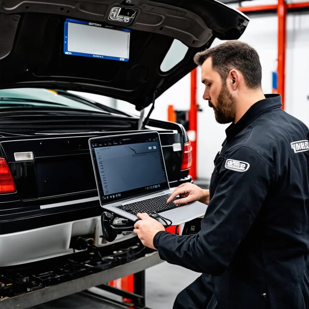 Mechanic Repairing European Car