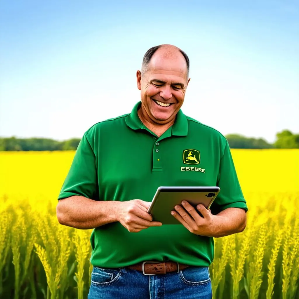 Farmer Using John Deere ESS Login