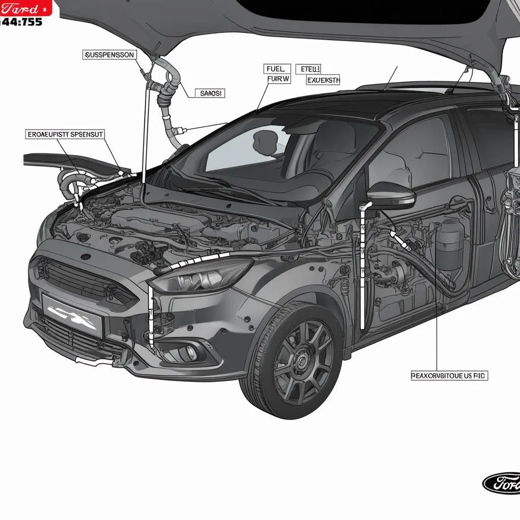 Diagramme du soubassement d'une Ford Focus