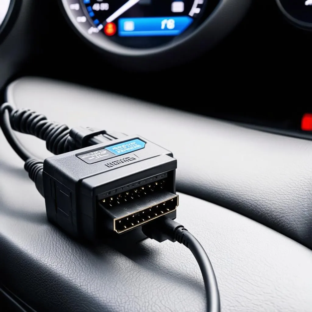 Outil de diagnostic OBD connecté à un Hyundai Santa Fe