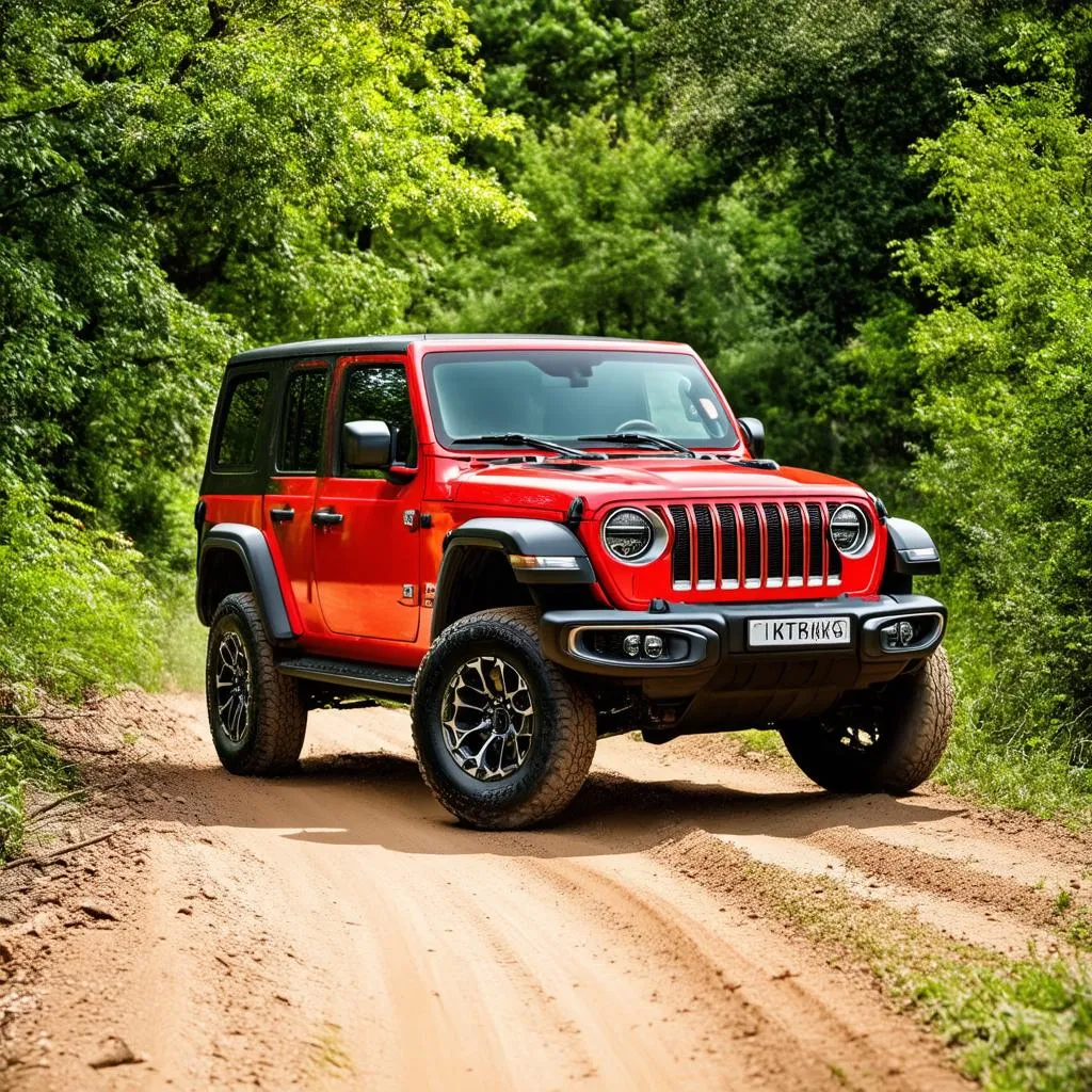 Jeep Wrangler driving off road