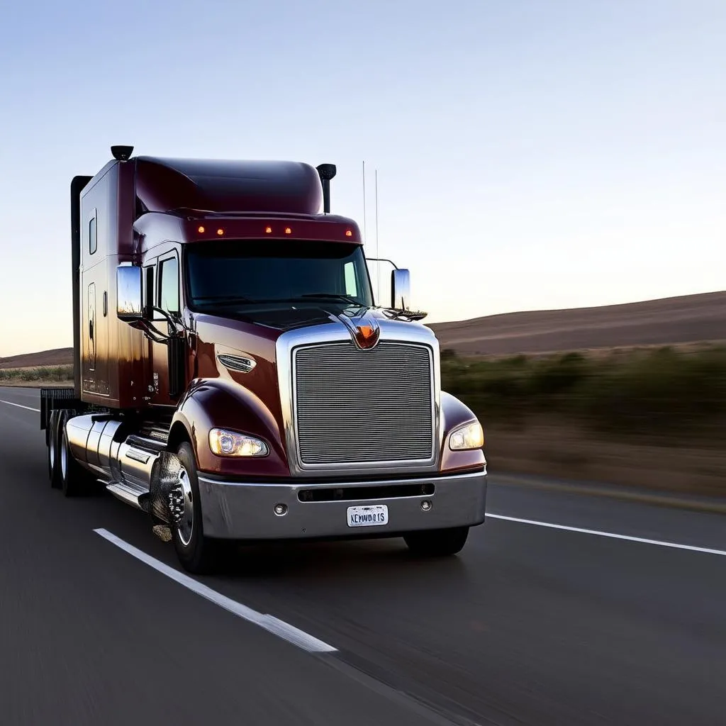 Kenworth truck with adaptive cruise control