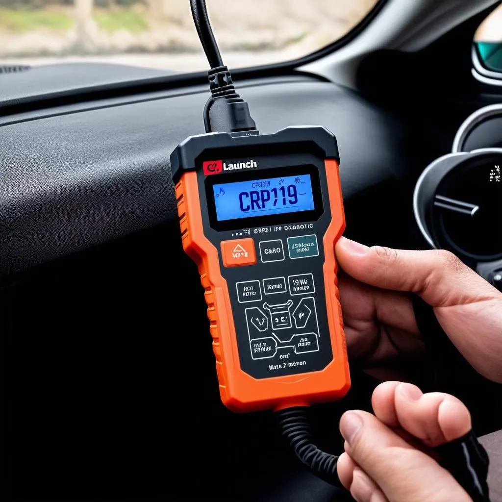 Launch CRP919E connected to car