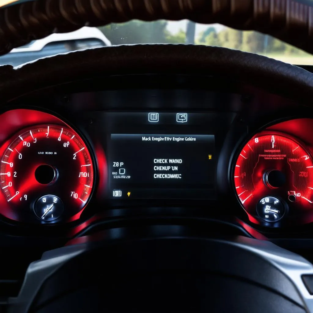 Mack Truck Dashboard with Engine Code Display