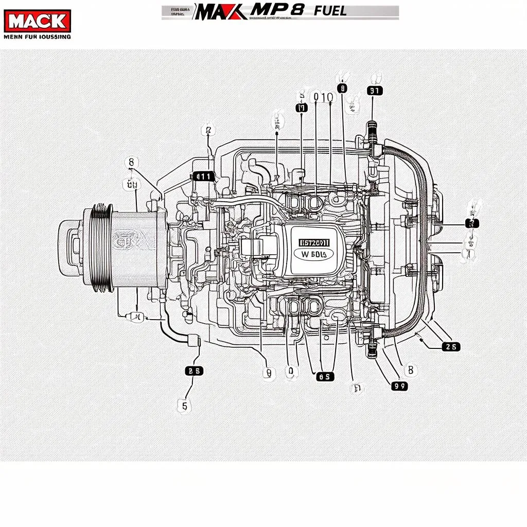 Déchiffrer le schéma du boîtier du filtre à carburant Mack MP8 : guide complet