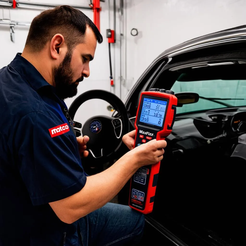 Matco Max Flex diagnosing a car