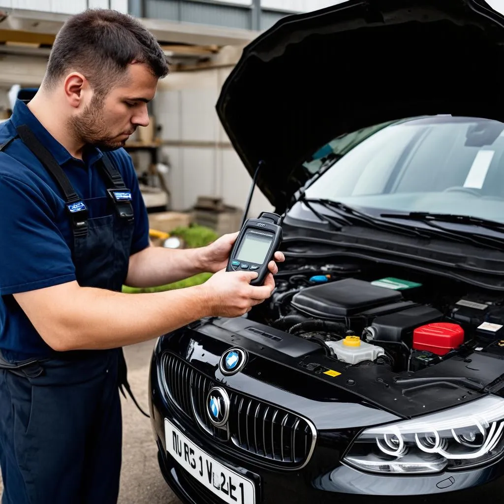 Mécanicien diagnostiquer voiture