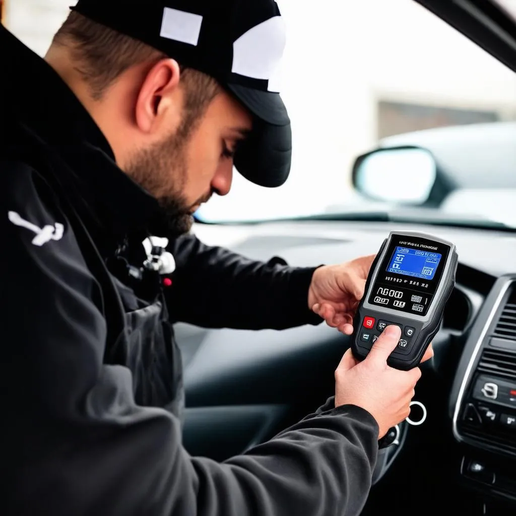 mechanic checking car system