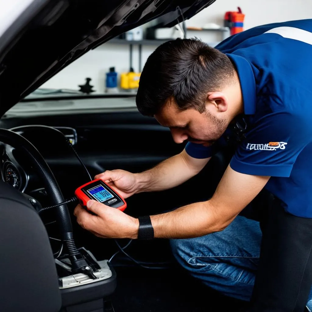 Mechanic Checking OBD Port