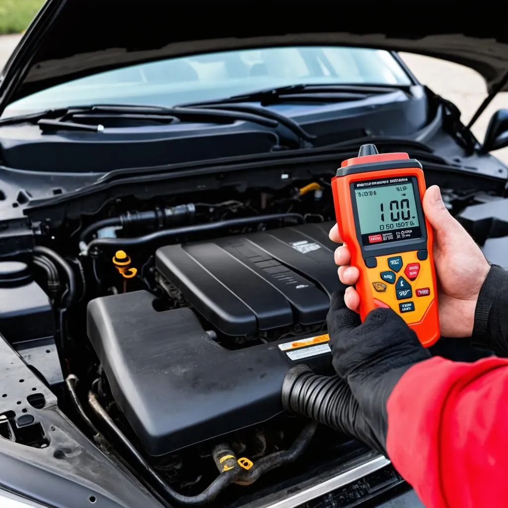 Mécanicien diagnostiquant une voiture