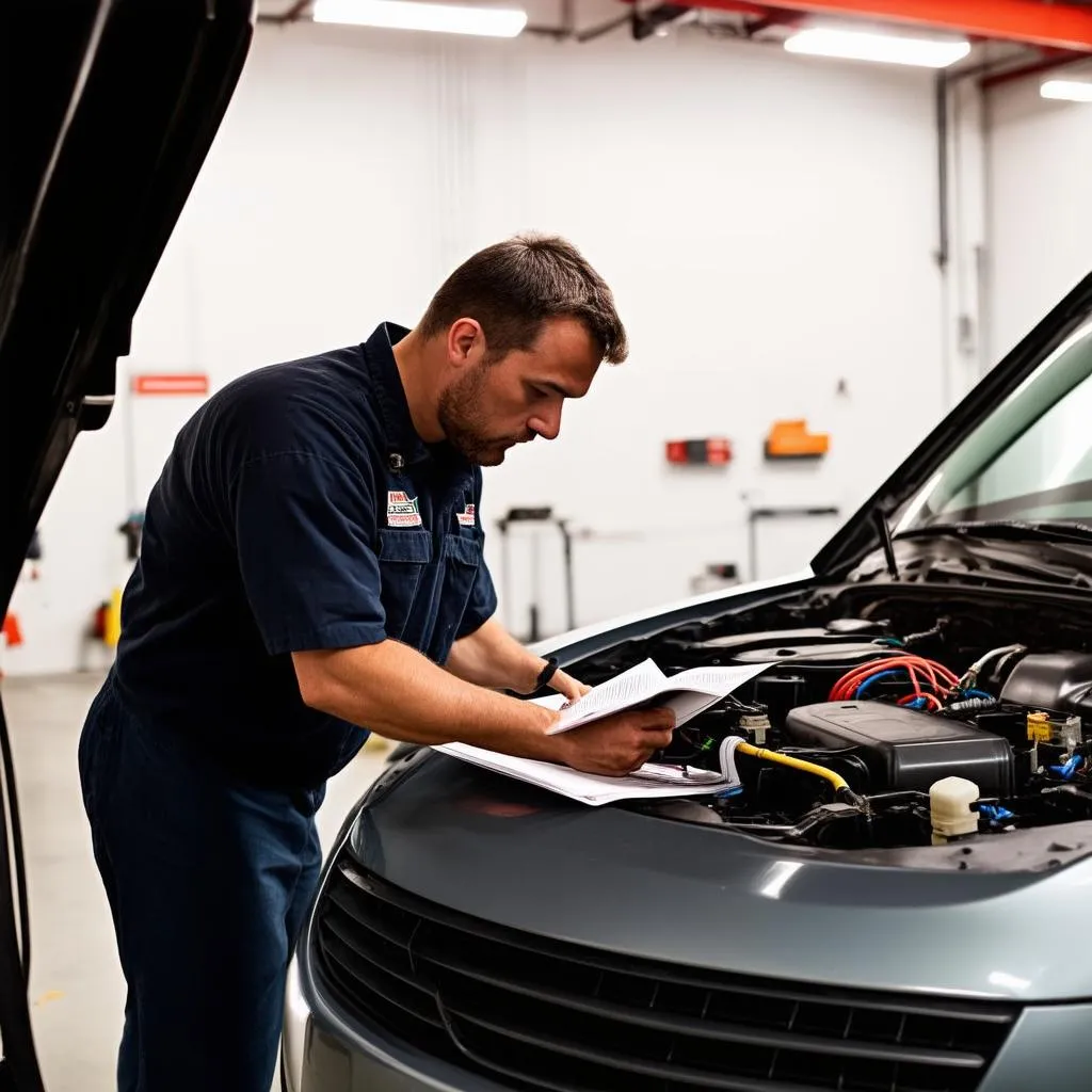 Mechanic using Mitchell wiring diagram