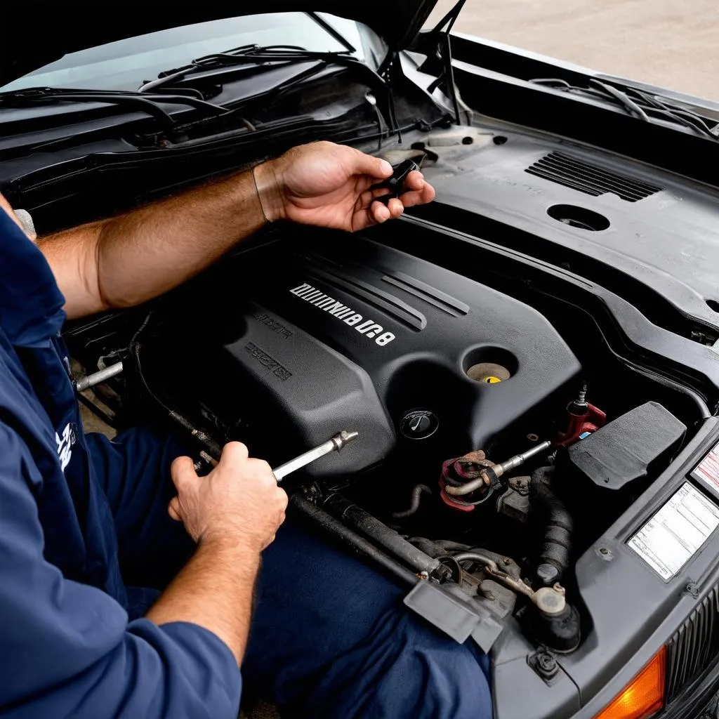 Mechanic Working on BMW E39