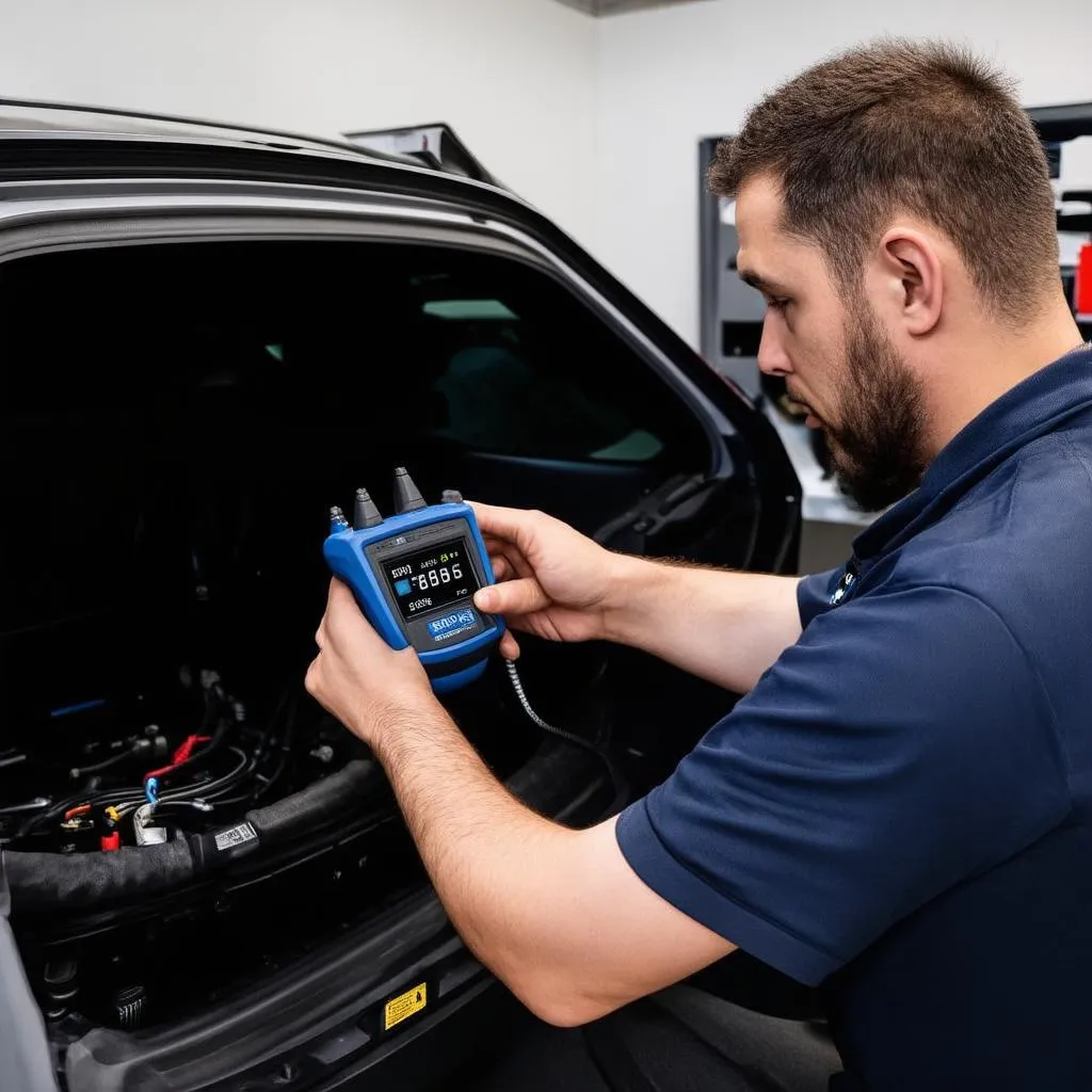 Mechanic working on a BMW X5