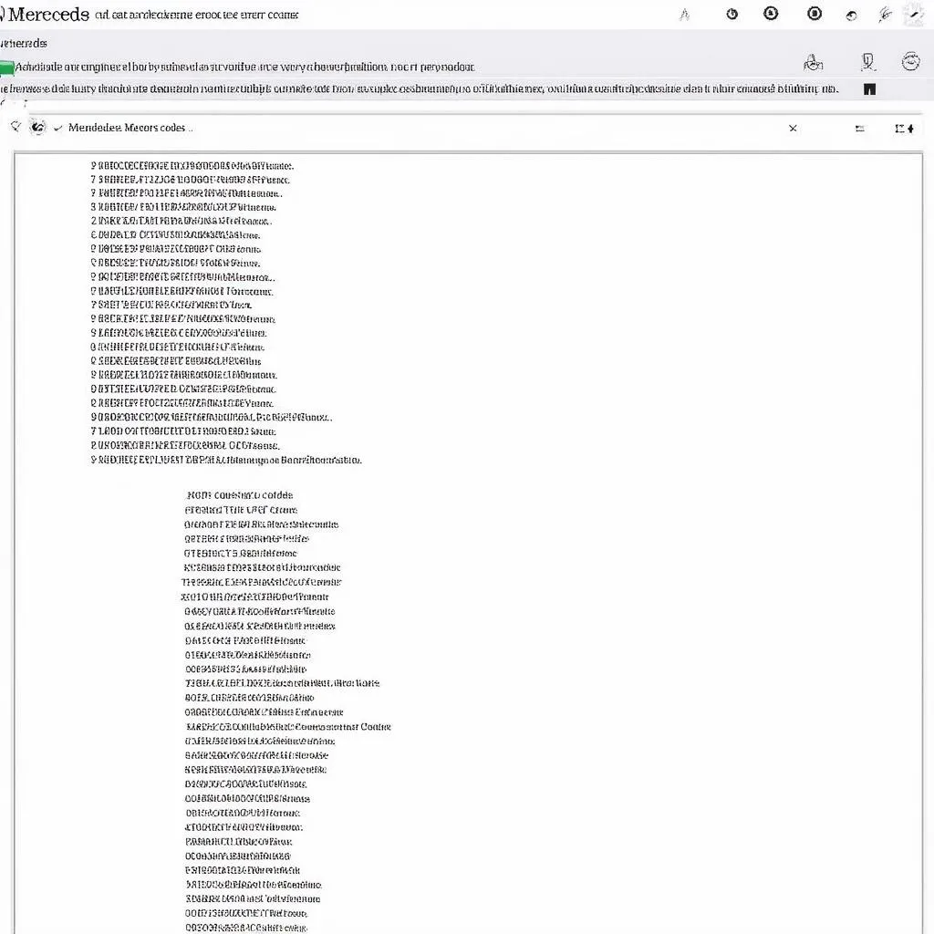 Mercedes Error Codes List