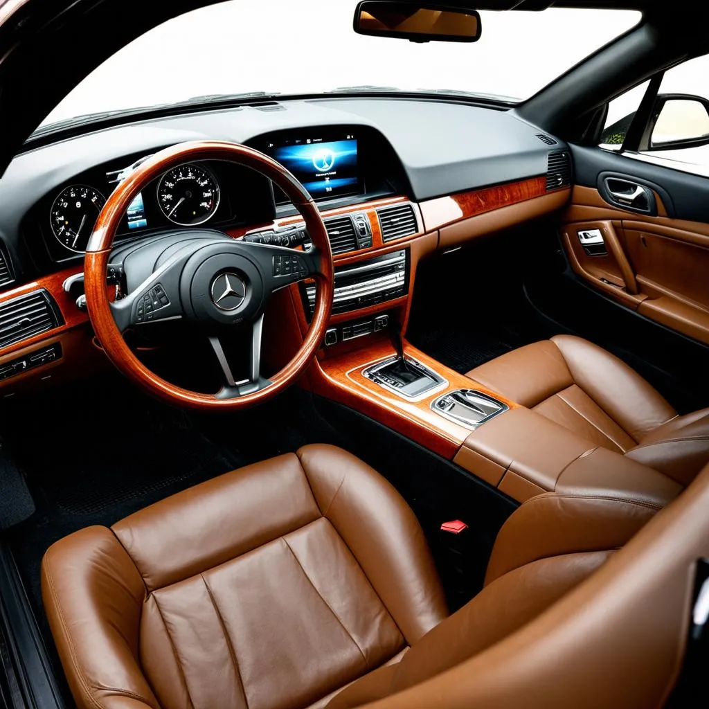 Intérieur d'une Mercedes W210 modifiée