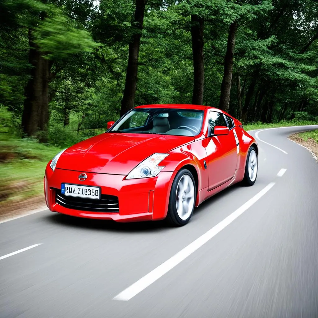 Nissan 350Z on the road