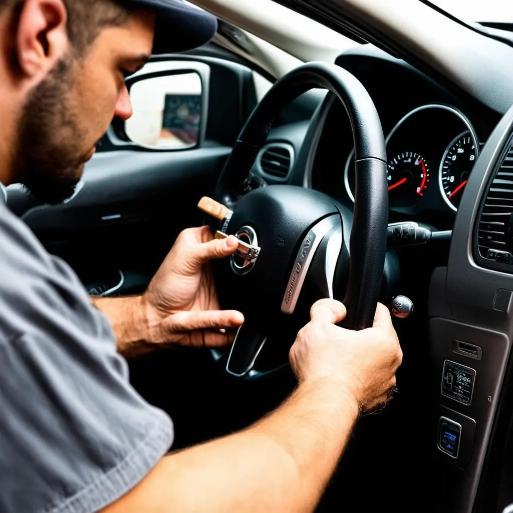 Nissan Altima steering wheel lock repair