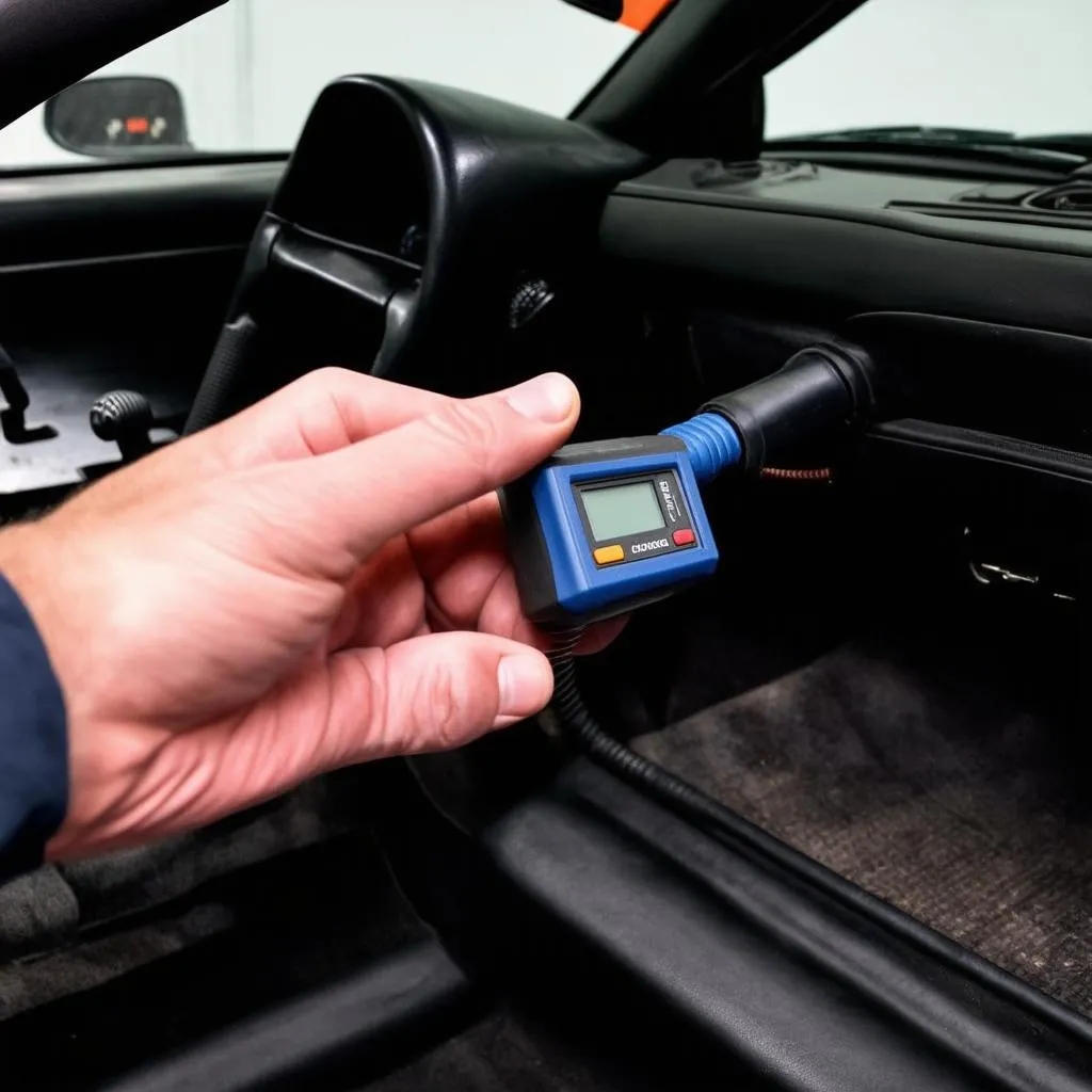 OBD-II Scanner Connected to Car