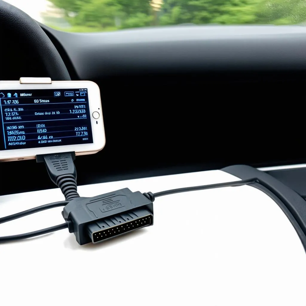 Moniteur OBD connectÃ© Ã  une voiture