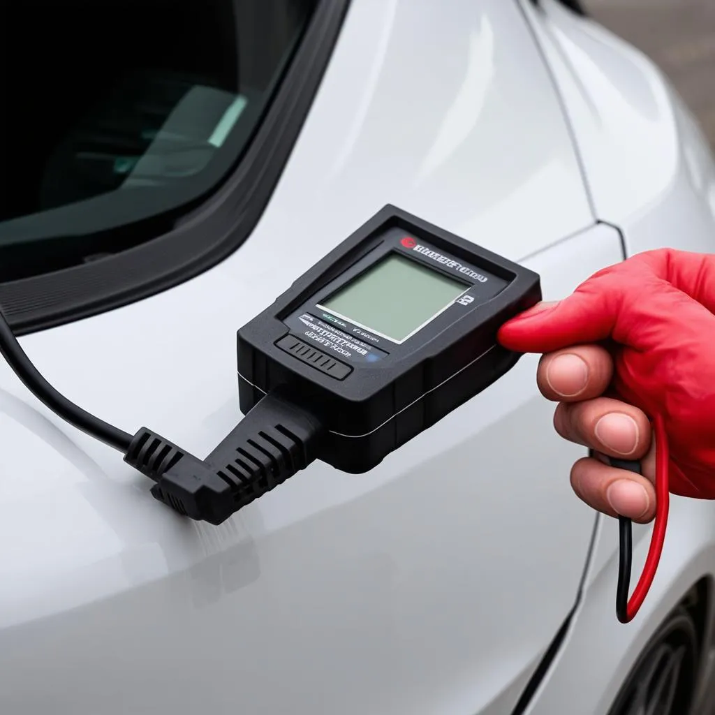 Voiture branchée à un outil de diagnostic OBD