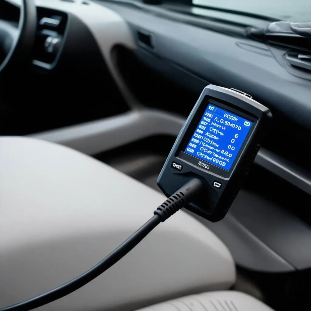 Scanner OBD branché à une voiture