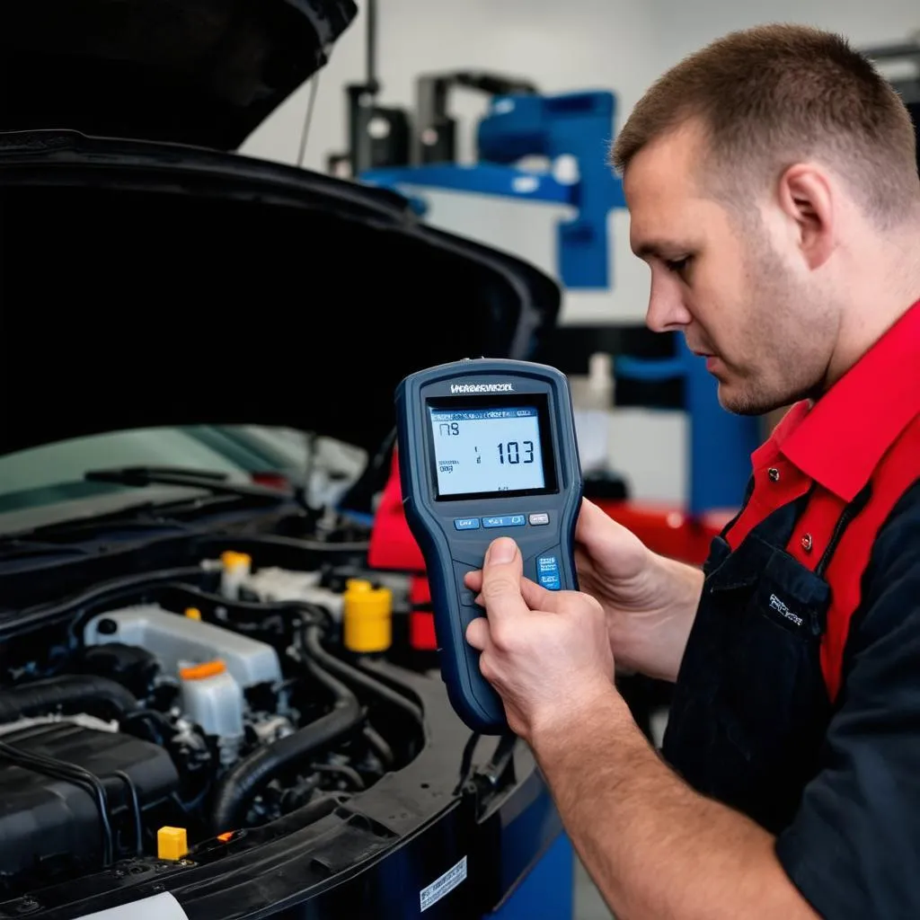 Scanner OBD connecté à une voiture