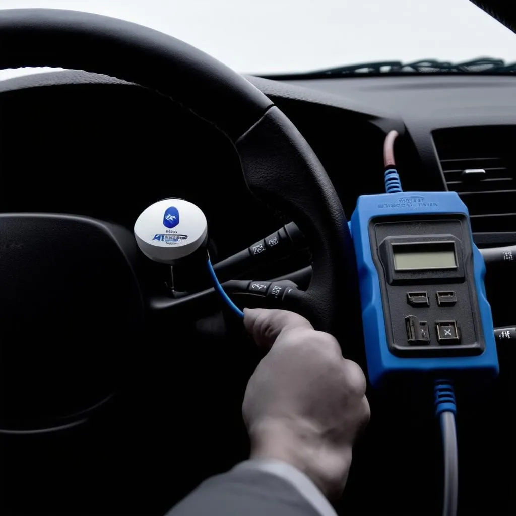 Scanner OBD connecté à une voiture